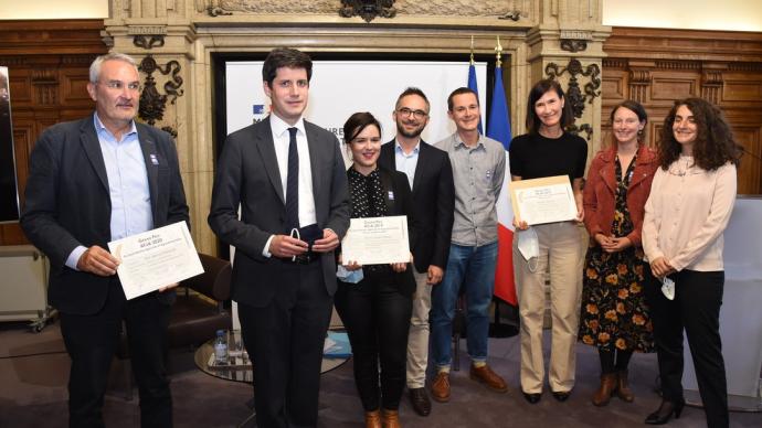 Julien Denormandie et les lauréats du Grand Prix AFJA 2019 et 2020