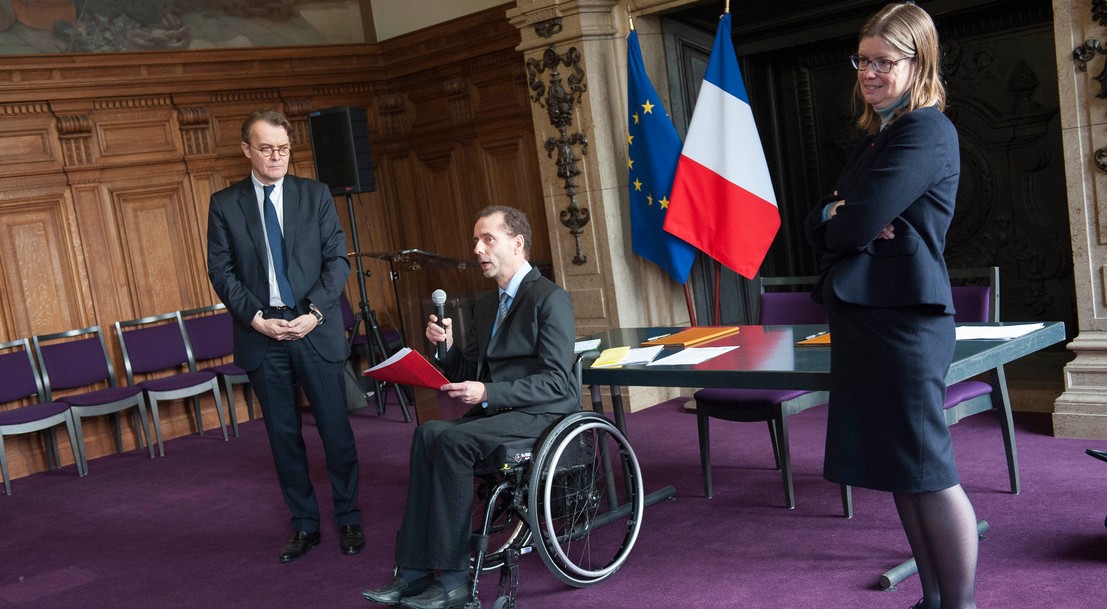 Signature de la convention handicap pluriannuelle par Valérie Metrich-Hecquet et Jean-Charles WATIEZ