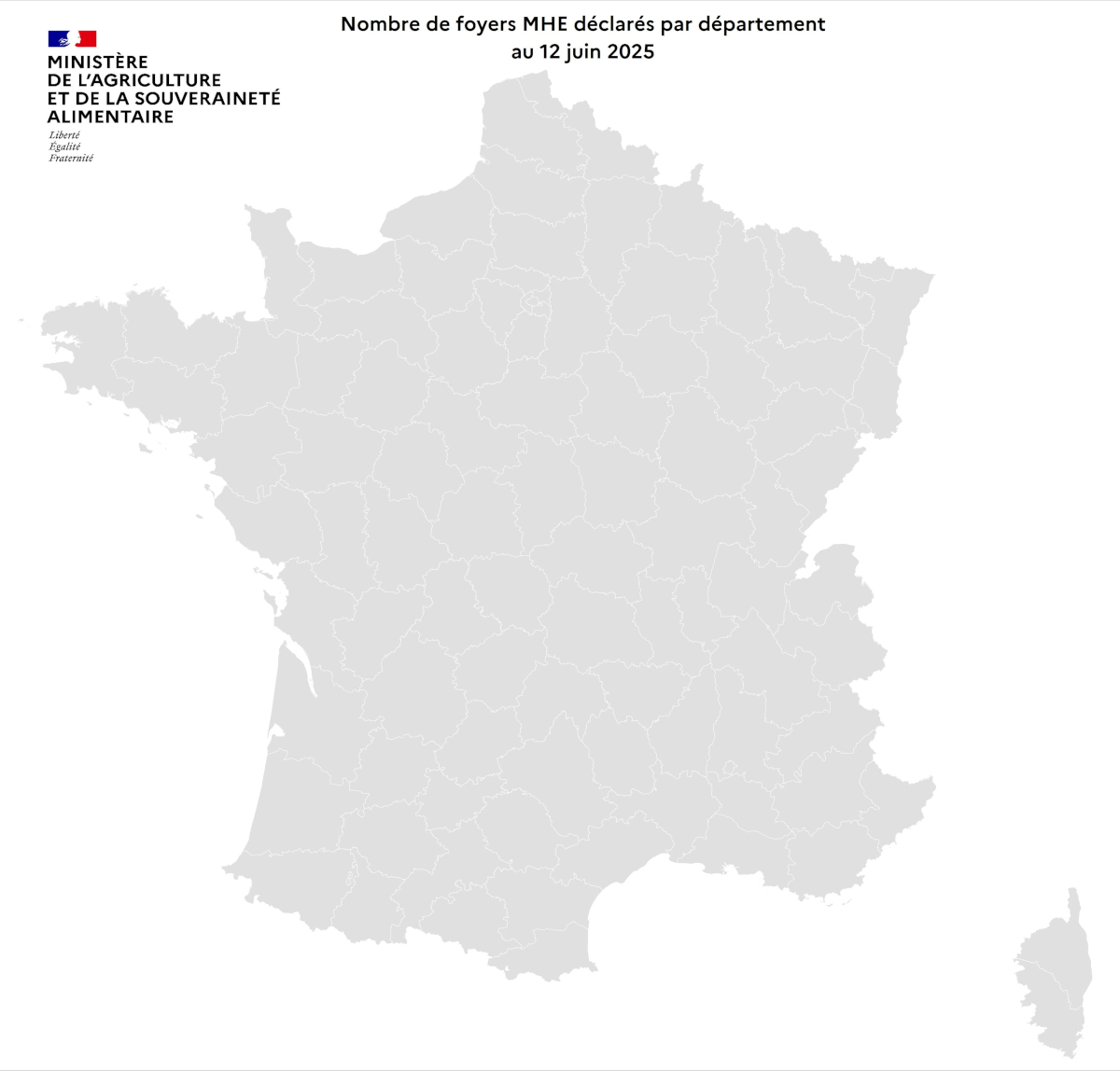 Nombre de foyers MHE déclarés par département au 12 juin 2025