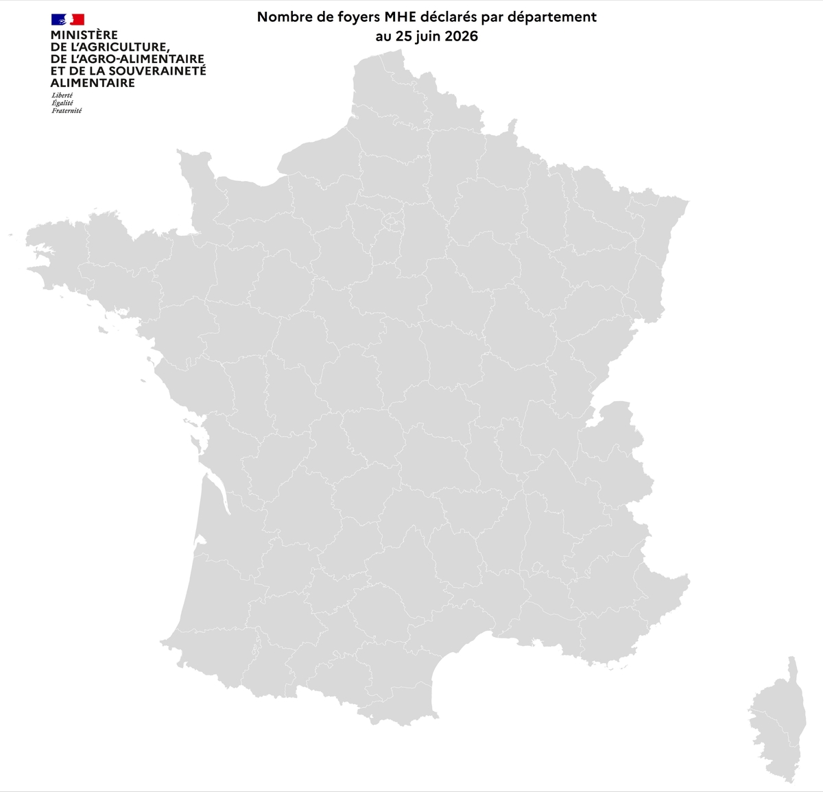 Nombre de foyers MHE déclarés par département au 25 juin 2026