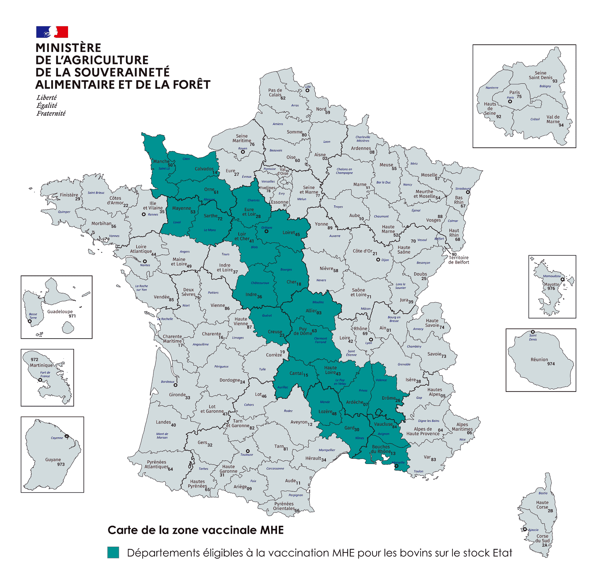 Cartographie de la zone vaccinale MHE