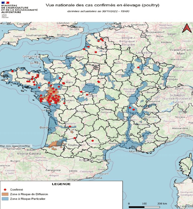 Carte - Influenza Pays de la Loire