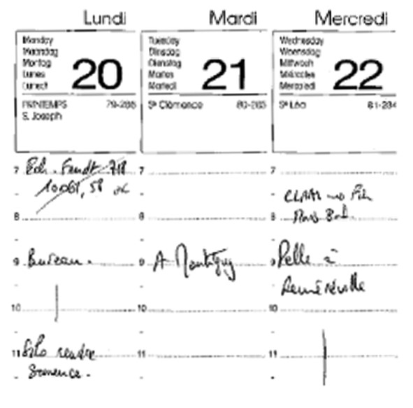 Photographie d’une page de l’agenda d’un céréalier