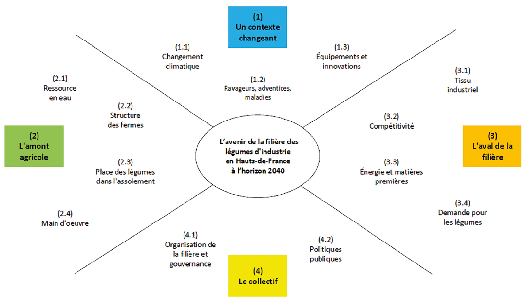 Variables clés de la filière légumes d’industrie dans les Hauts-de-France. Voir la transcription sous l'image.