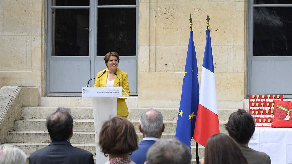 Cérémonie du 20 juillet 2026 au ministère de l'Agriculture pour distinguer 108 femmes et hommes dans l’Ordre du mérite agricole, voir crédit photo