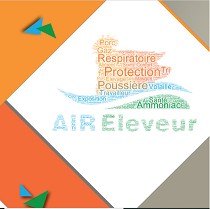 Logo de Air éleveur : Porc, gaz, respiratoire, protecion, poussière, exposition , travailleur, volaille, santé, ammoniac