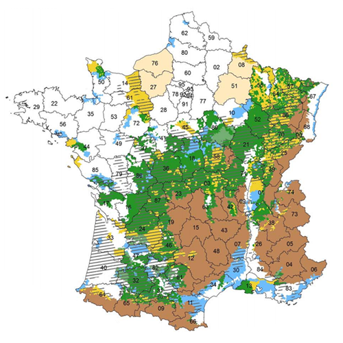 Projet de carte du futur zonage des zones défavorisées simples - Option 2 (PDF, 292.4 Ko)