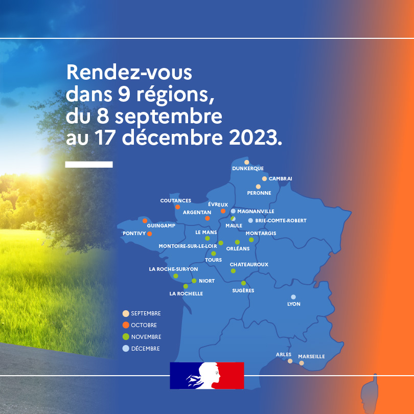 Carte de l'itinéraire du camion l'Aventure du vivant en 2023