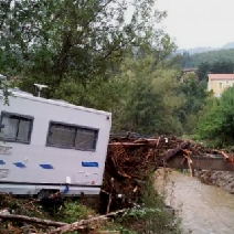 Lamalou les Bains (Hérault) le camping sinistré en bordure du Bitoulet où au moins 3 personnes sont mortes© F3 LR / E. Jubineau