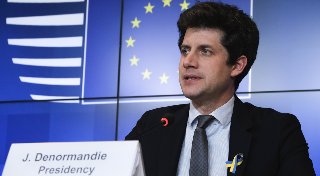 Julien Denormandie minsitre de l'Agricutlure et de l'Alimentation lors du conseil de l'UE du 8 avril 2022