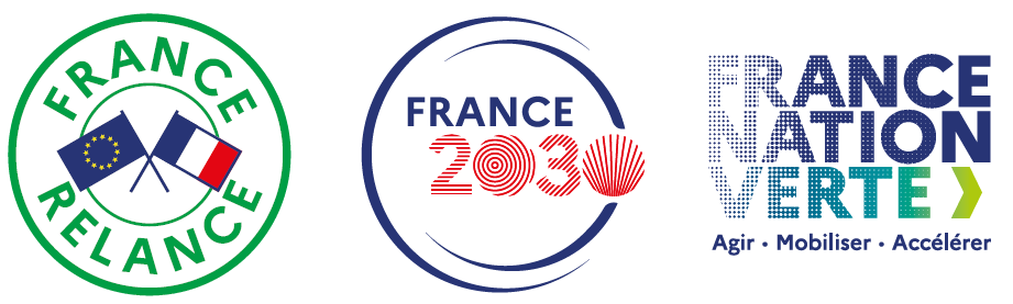 Logos France Relance, France 2030, France Nation Verte