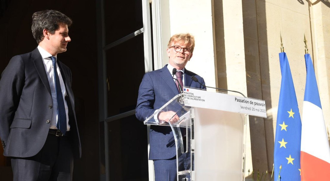 Passation de pouvoirs entre Julien Denormandie et Marc Fesneau, ministre de l'Agriculture et de la Souveraineté alimentaire