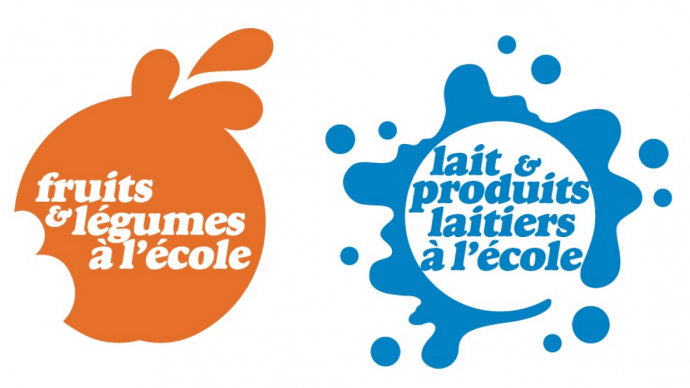 Logos Fruits et légumes à l'école & Lait et produits laitiers à l'école