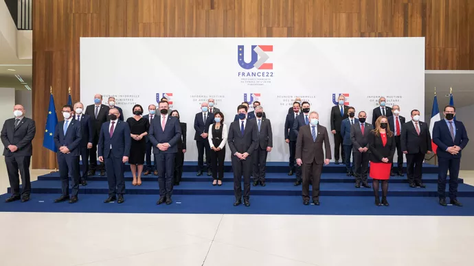 Photo de famille de la Réunion informelle des ministres en charge de l’agriculture, du 7 au 8 février 2022 à Strasbourg