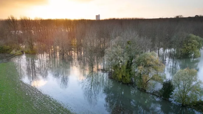 Terres agricoles inondées