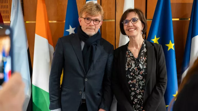 Marc Fesneau et Emmanuelle Soubeyran, directrice générale adjointe de l’Alimentation et cheffe des services vétérinaires français