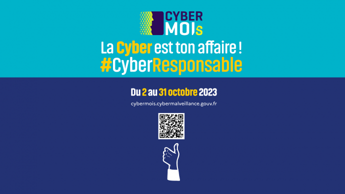 Affiche de la campagne du CyberMoi/s permet de sensibiliser les citoyens à la sécurité numérique.
