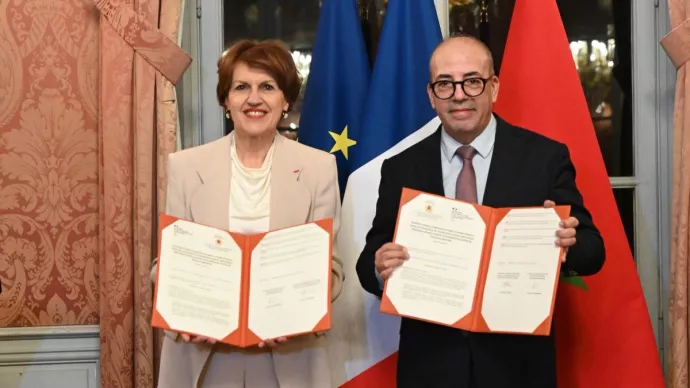 Rencontre bilatérale entre la ministre française de l'Agriculture et de la Souveraineté Alimentaire, Mme Annie GENEVARD Et le ministre marocain de l’Agriculture, de la Pêche maritime, du Développement rural et des Eaux et Forêts, M. Ahmed El BOUARI