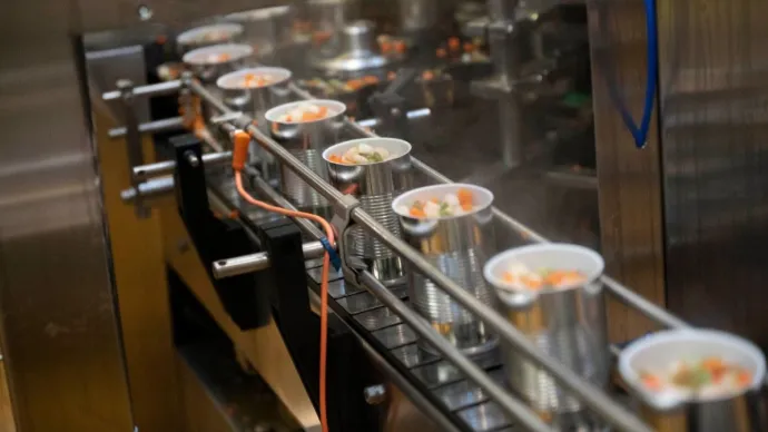 Ligne de production de légumes en conserves