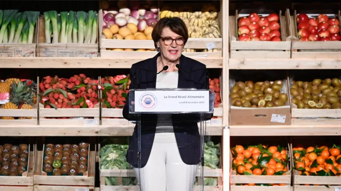 Dicours d'Annie Genevard à l'occasion du  lancement des Conférences de la souveraineté alimentaire, le 8 décembre 2025 à Rungis, voir crédit photo