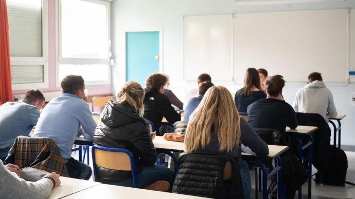 Eleves dans une salle de classe de lycée agricole